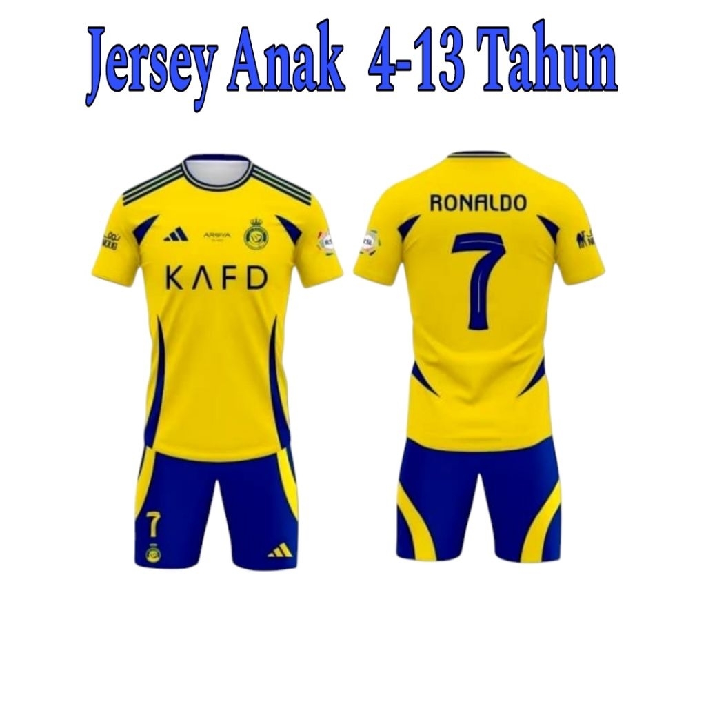 Jersey anak Baju bola anak Ronaldo Al Nassr