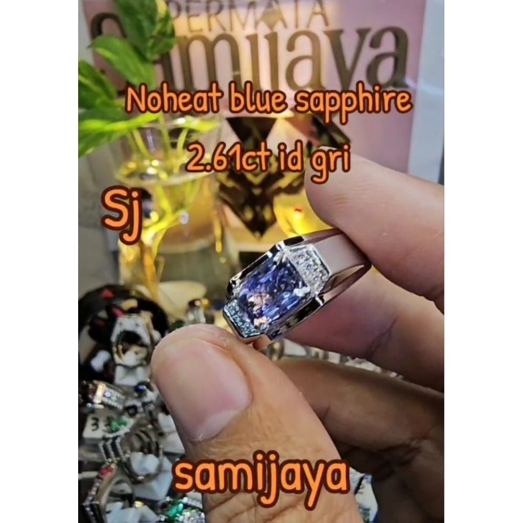 natural blue sapphire 2.61ct memo gri NTE