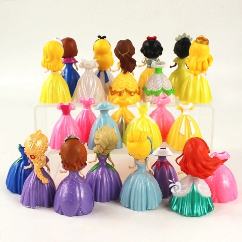 Sport Sistem Princess Frozen Sofia Ganti Baju 12 Dress 24 Mainan Figure Set Miniatur Topper Fg711