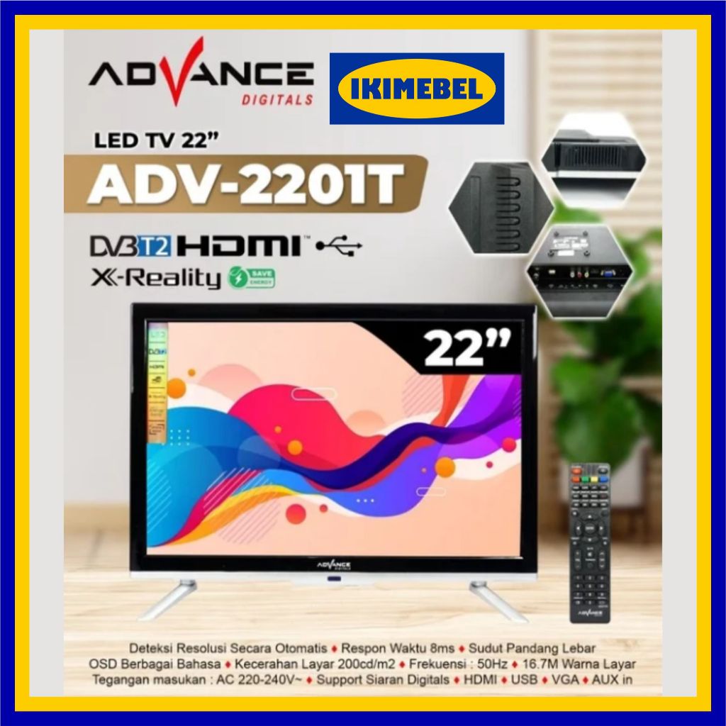 TV Led Advance Digital LED HD TV TVD ADV 2201 T / ADV-2201T / 2201T USB Movie 22 inch 22″ HDMI VGA