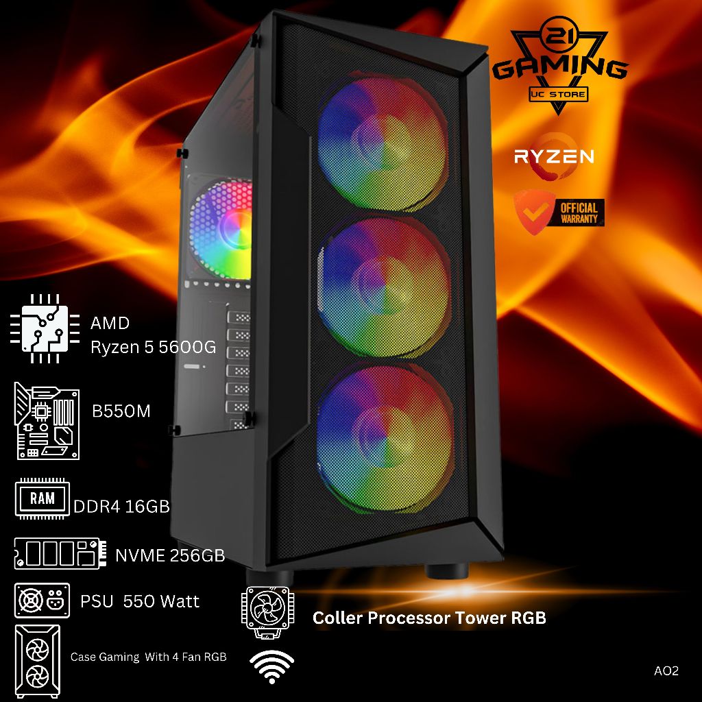 PC RAKITAN  RYZEN 5600G 16GB GAMING & DESIGN