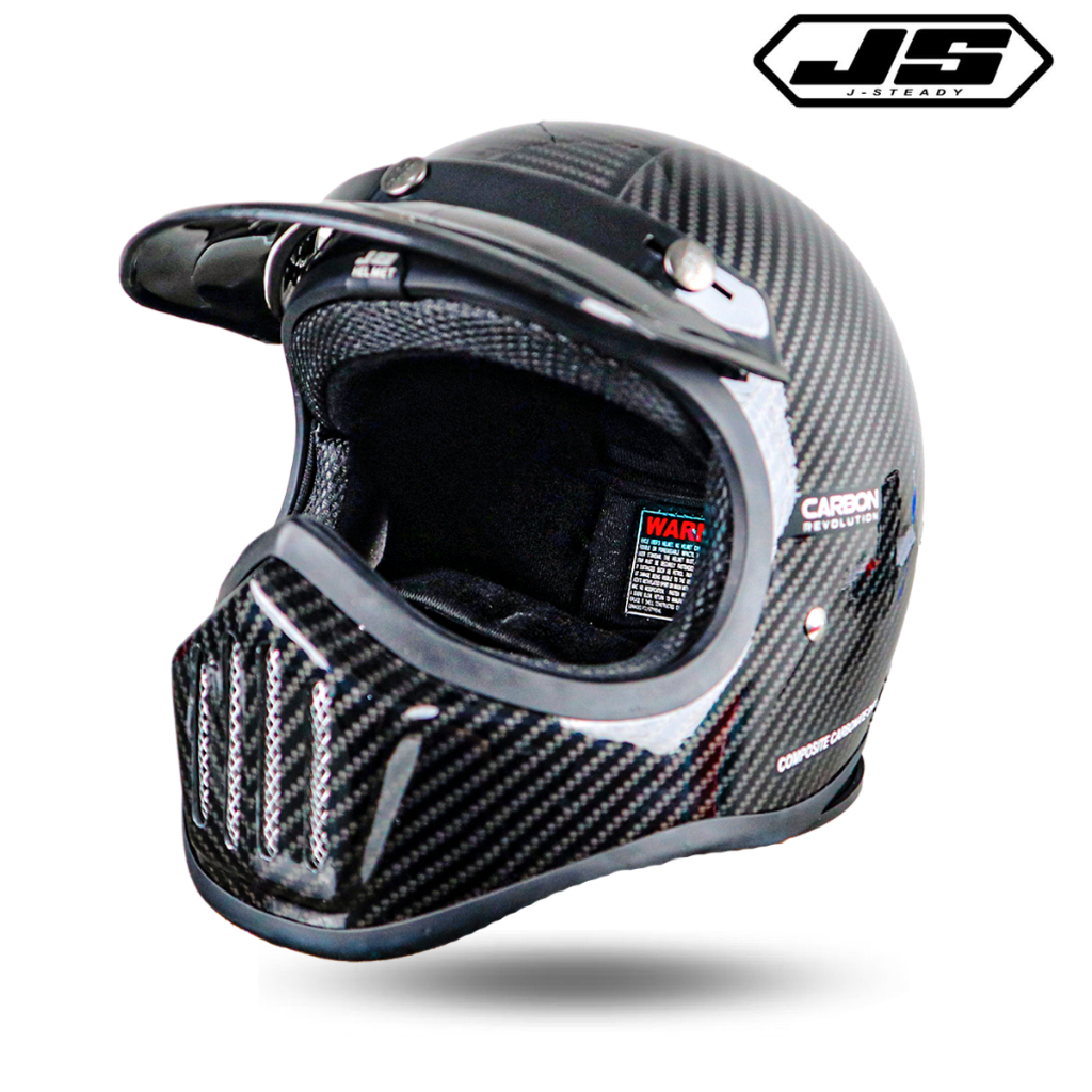 Helm cakil Full Face Motif CARBON/helm cakil custom/Helm Trail/Helm baru Helm dewasa