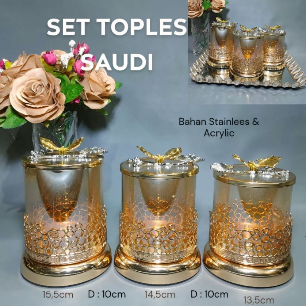 Termurah || Toples Cantik Saudi/ Set Toples Premium / Toples Besi Aesthetic / Toples kekinian / Topl