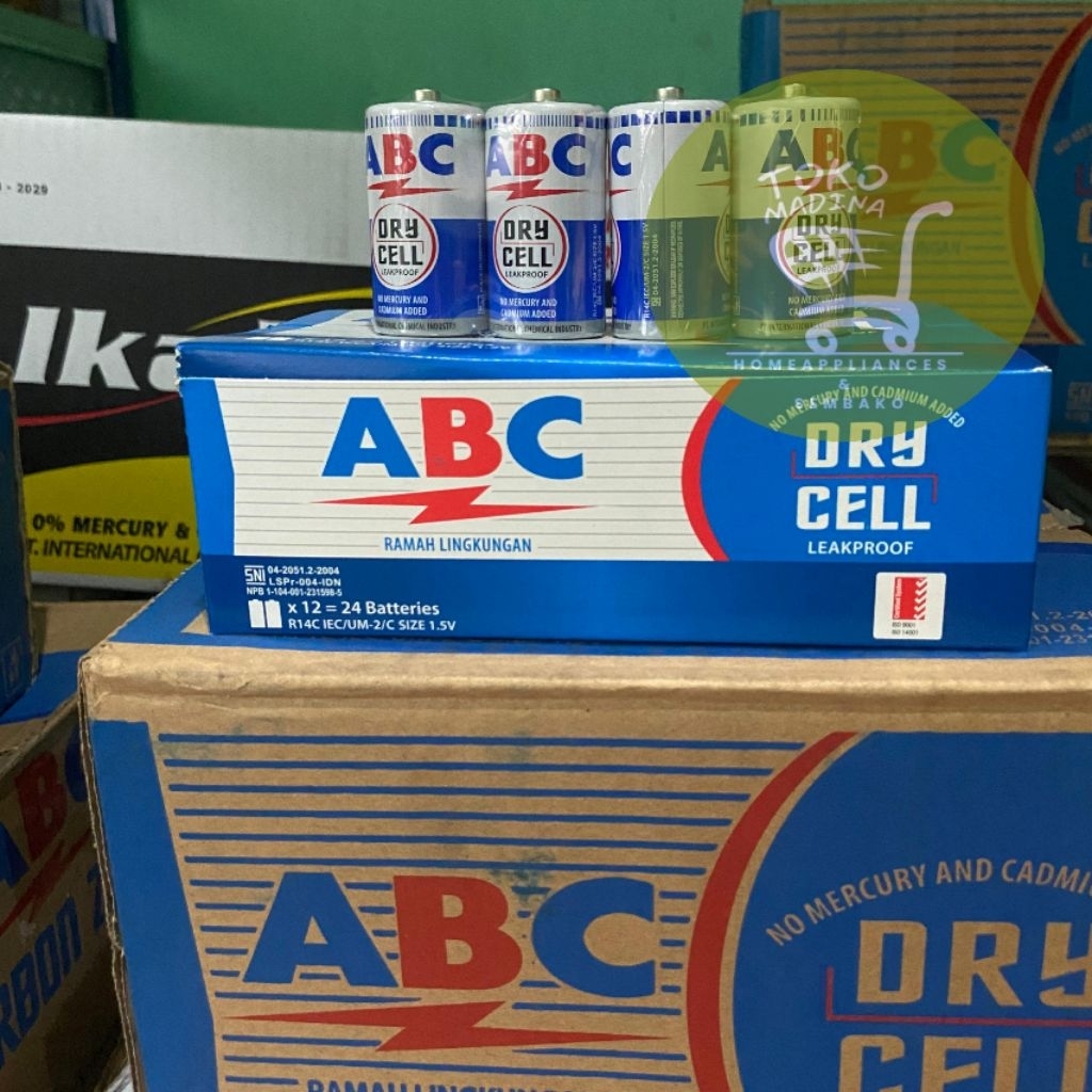 Baterai ABC R14 Biru 2 pcs | size C | tanggung