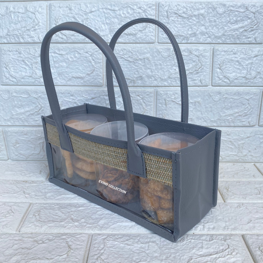 

Tas Parcel Mika Mendong (Abu-abu) Ukuran 3 Toples Siinder Tas Mika Hampers