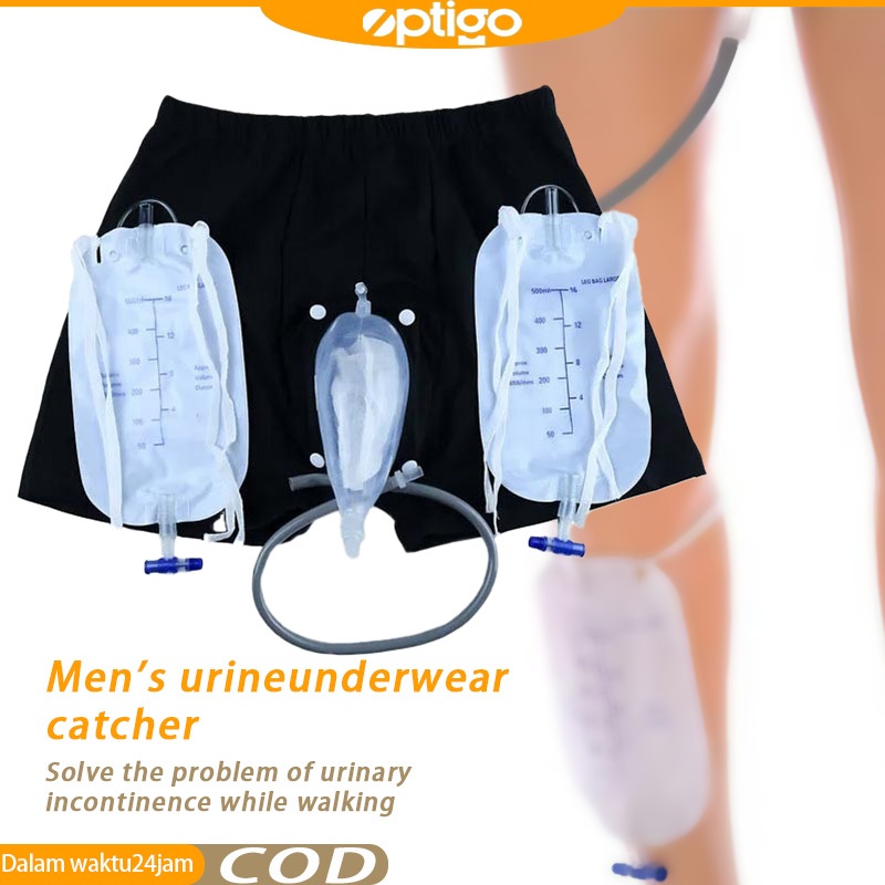 Alat Bantu Kencing Pria Silikon Anti Bocor, Khusus Berdiri, Lansia, Washable, Kantong Urine