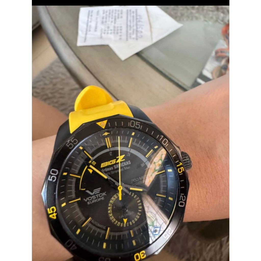 Jam Tangan Pria sport Hitam Kuning VOSTOK big Z