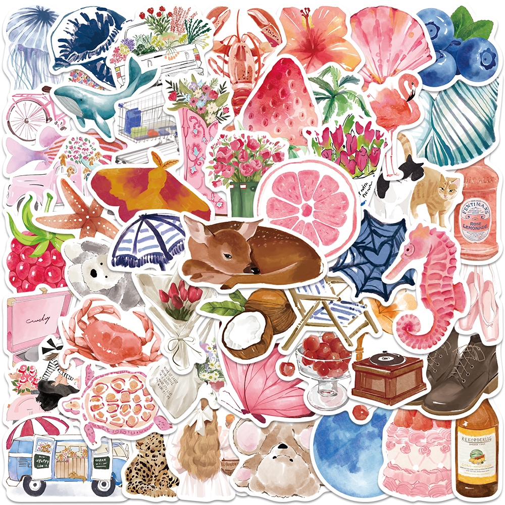 

COD✨50PCS Gaya pink lucu stiker untuk Buku Tempel/Buku Harian/HP/Dekorasi Laptop/Sticker Helm Tahan Air Vinil/Stiker Tablet Ponsel stiker tahan air berperekat