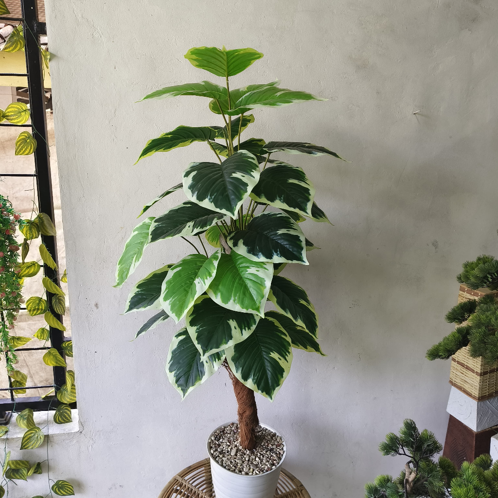 Pohon tales strip putih/pohon plastik/pohon tiruan/tanaman hias