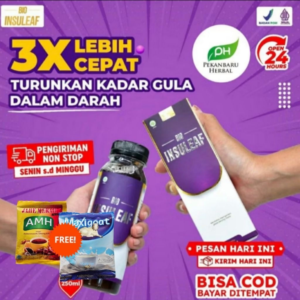 

BIO INSULEAF - Pengiriman Panam Pekanbaru - SOLUSI ATASI GULA DARAH TINGGI - DIABETES - ORIGINAL BPOM - AMPUH TURUNKAN GULA DARAH