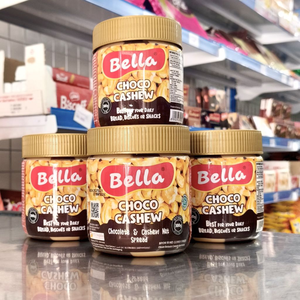 

Bella Choco Cashew Spread 300gr/Selai Coklat Mede 300gr/Bella Selai Coklat Mede