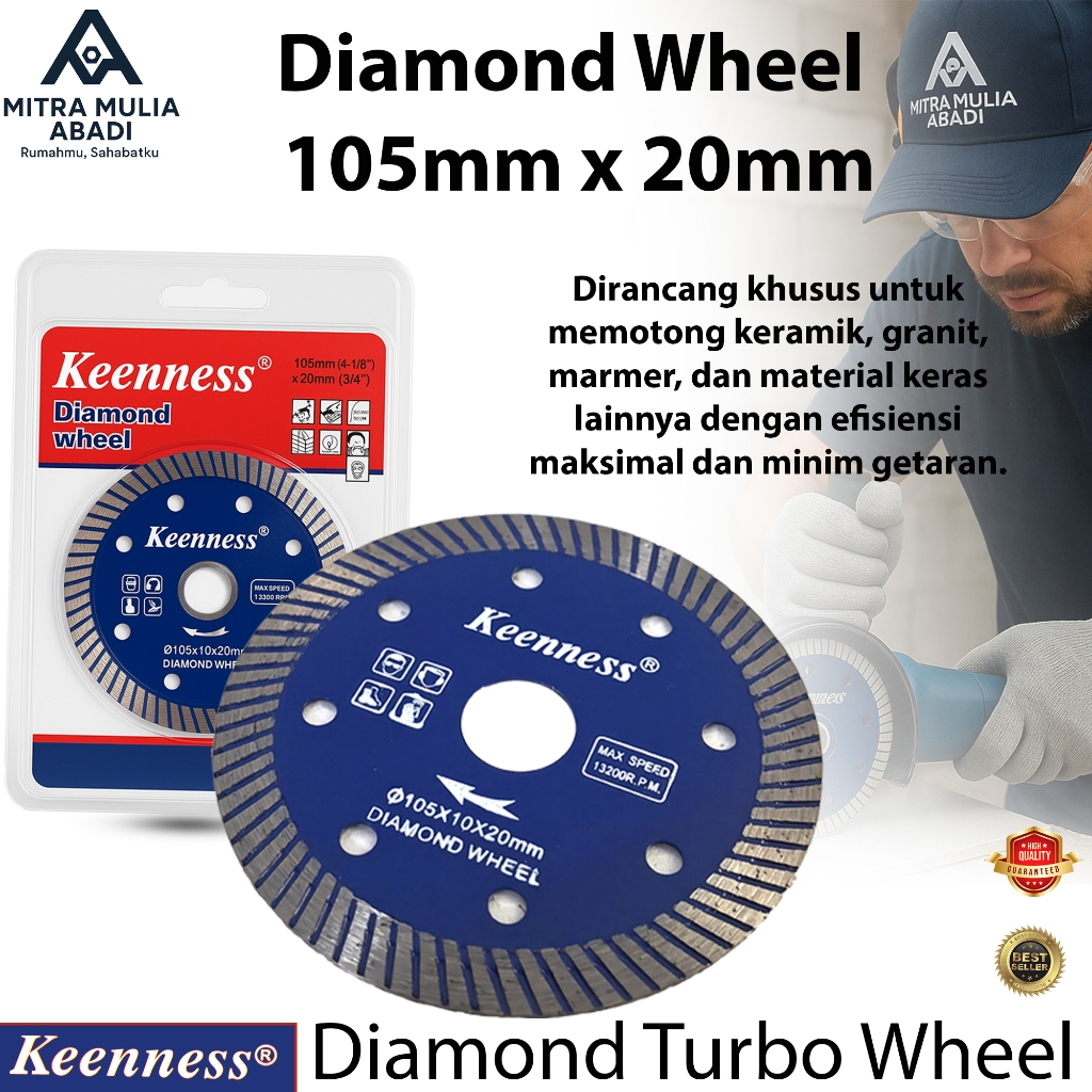 Keenness Diamond Wheel 105mm x 20mm - Diamond Turbo Wheel