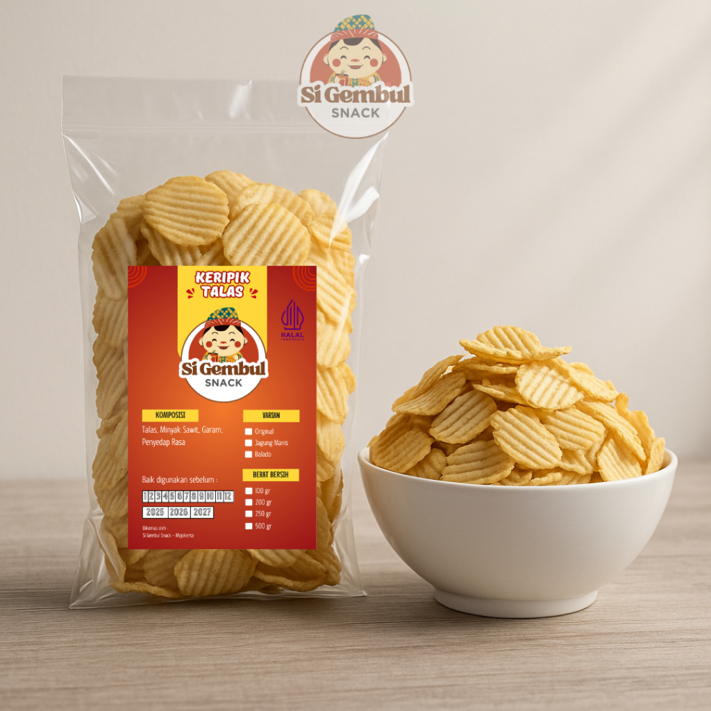 

Keripik Talas Gelombang Gurih Renyah 200gr - Cemilan Talas Krispi