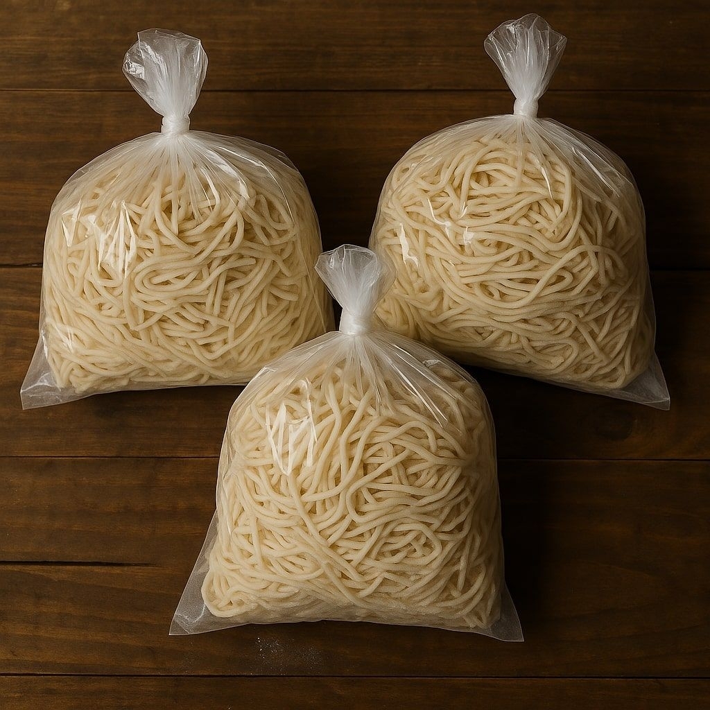 

MIE TELUR MENTAH 1KG 500GR MIE GACOAN BAKMIE LURUS KENYAL