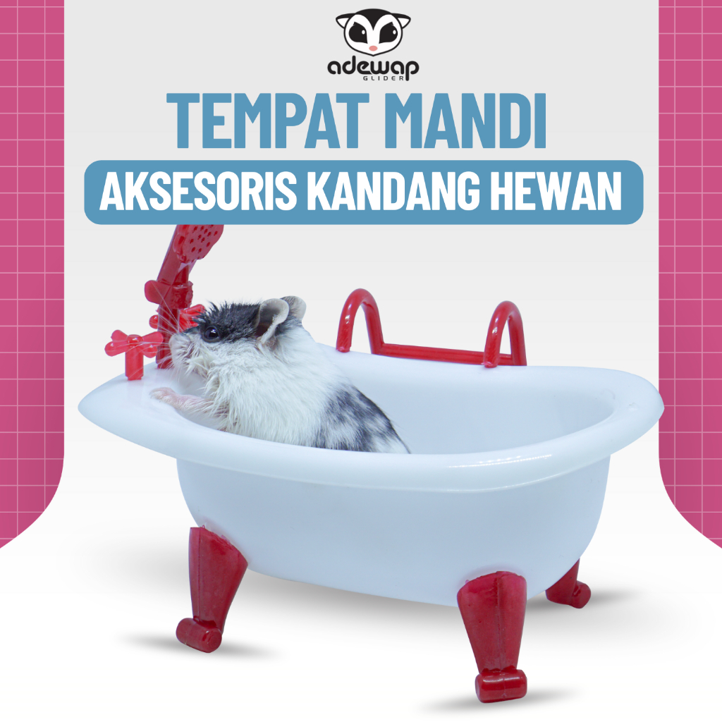 ADEWAP GLIDER Sweet Bathtub Tempat Mandi Hamster Sugar Glider
