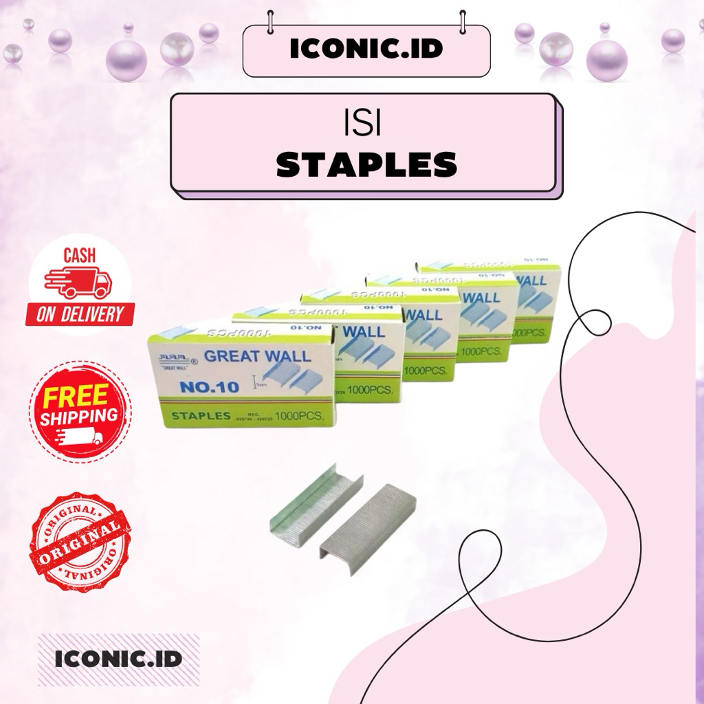 

Iconic.id - Isi Stapless 1000 pcs / Isi Stapless / 1000 Pcs Isi Stapless