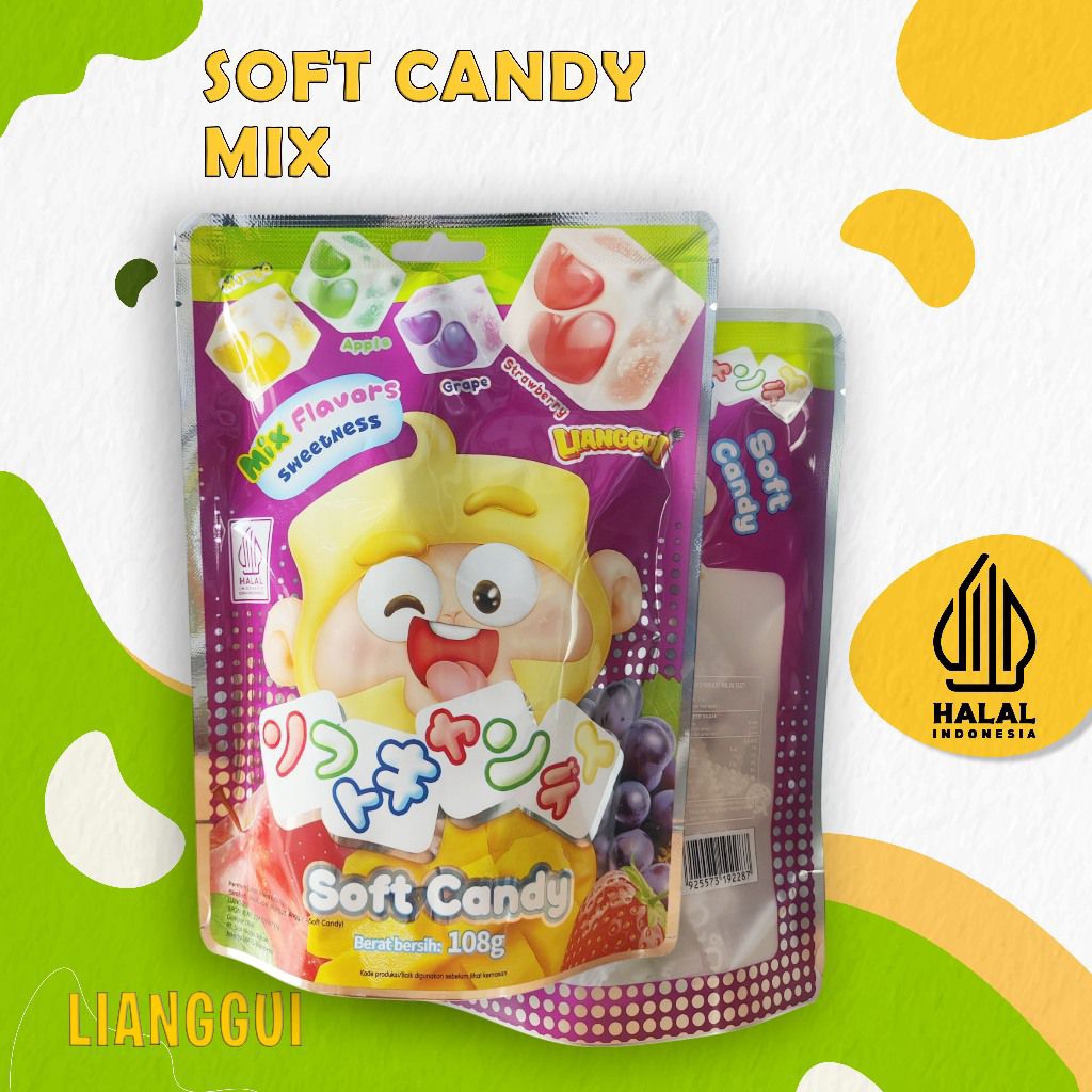 

Lianggui Permen Lunak Soft Candy Mix Jelly Aneka Rasa Buah 108gr HALAL