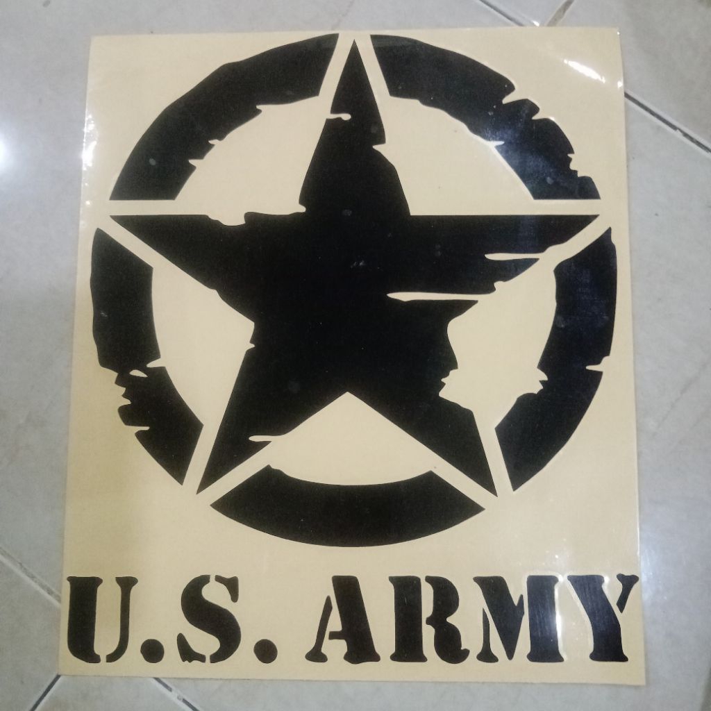 Sticker cutting Bintang US Army