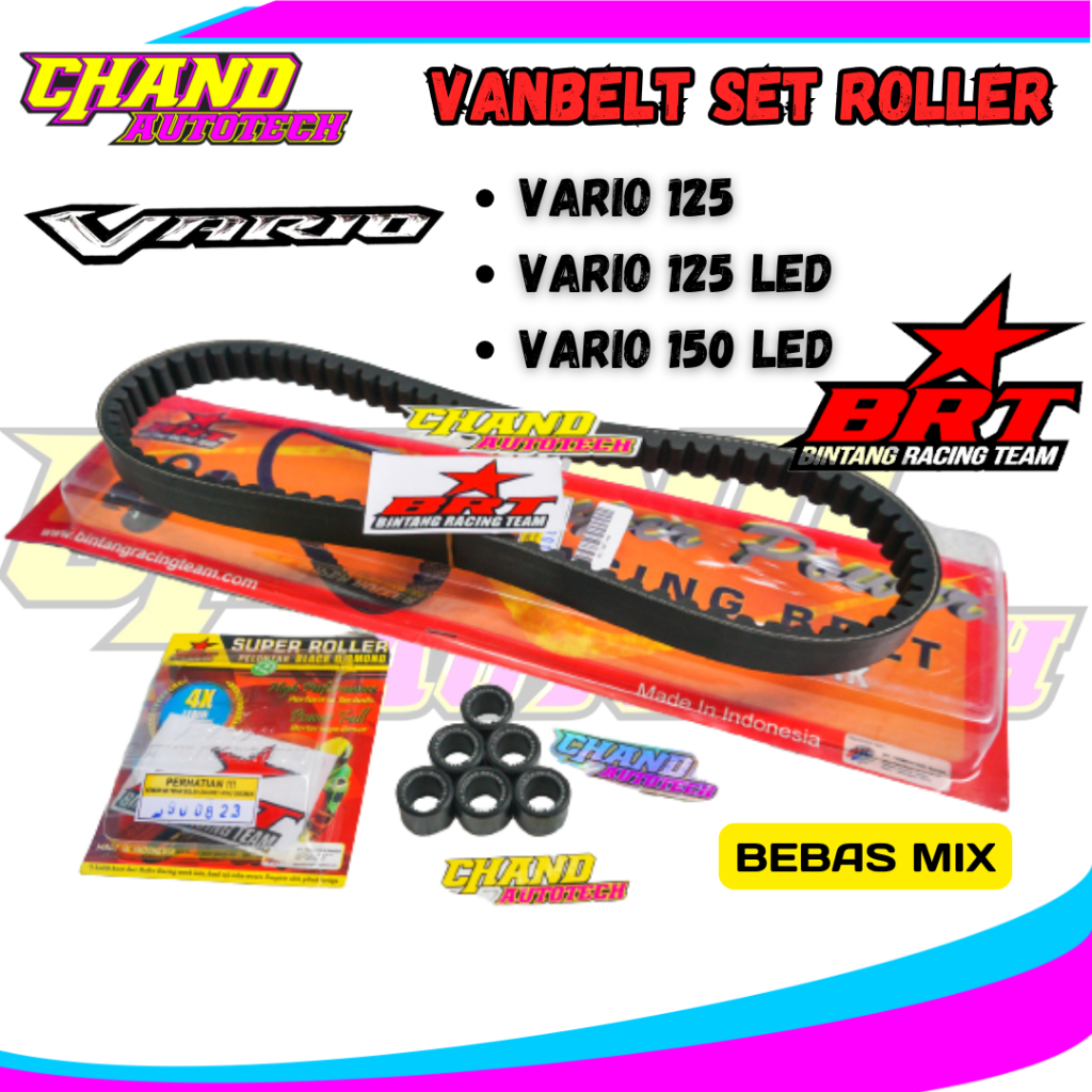 VANBELT VBELT BRT VARIO 125 150 SET ROLLER BRT VARIO 125 VARIO 150 VANBELT DOUBLE COG BRT