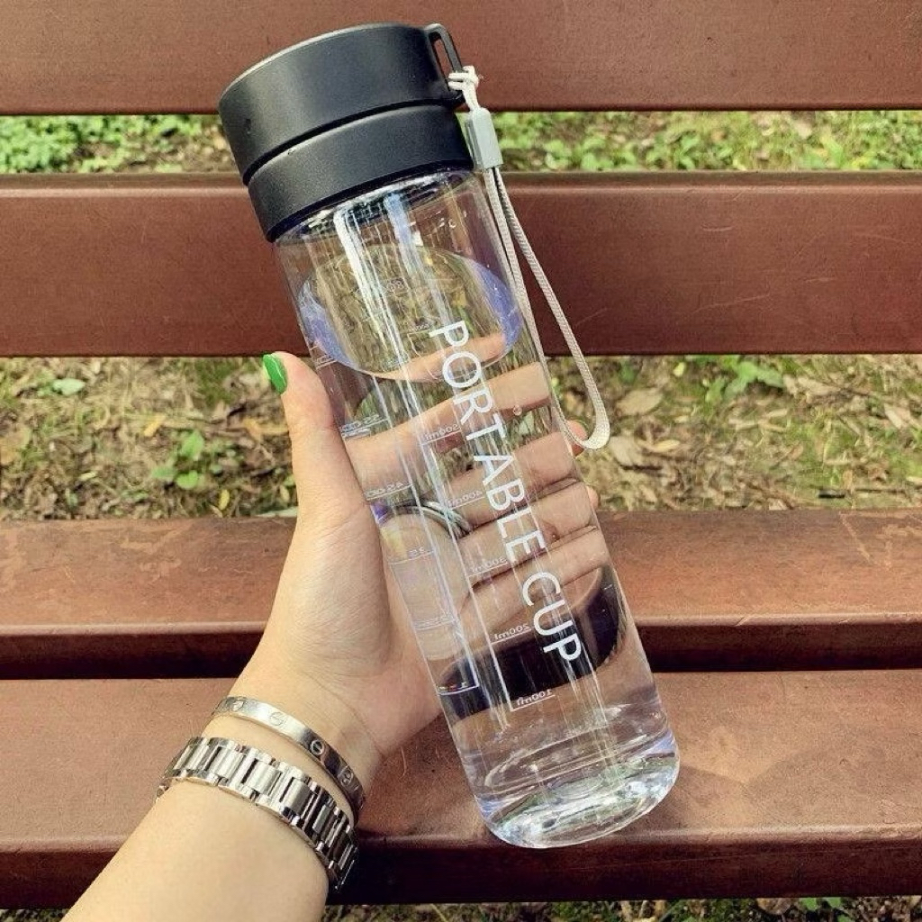 AS - Botol Minum Aesthetic 800ml Portable Cup High Quality /  Botol Minum Plastik 800ml Besar Lucu /