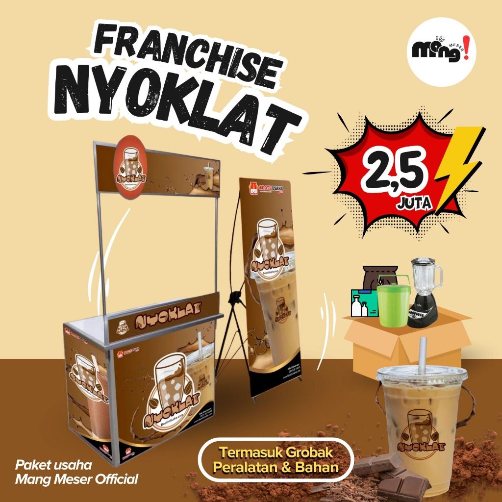 PAKET USAHA NYOKLAT || FRANCHISE PERALATAN LENGKAP SIAP JUALAN - MANG MESER
