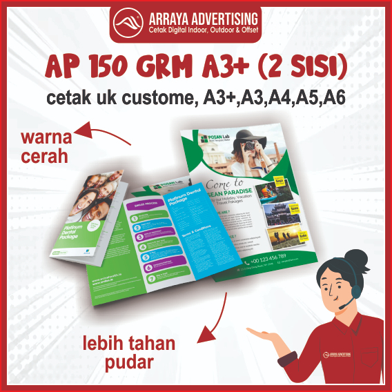 

AP 150 GRM UK A3+ GLLOSY (2 SISI + POTONG ) CETAK MURAH BERKUALITAS | MIN.PEMESANAN 5 LBR