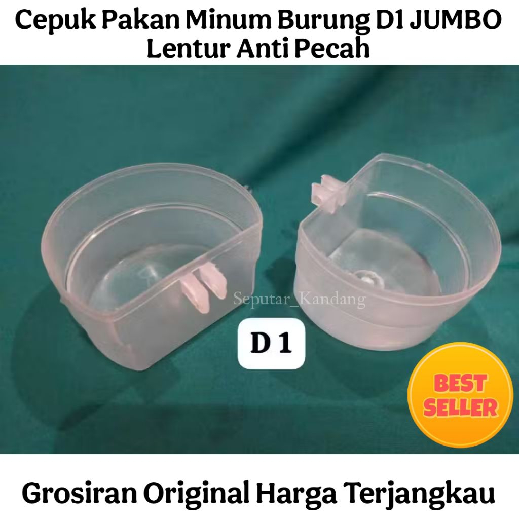 Cepuk Cangkir Pakan Burung Minum || Burung D1 Jumbo Lentur Anti Pecah