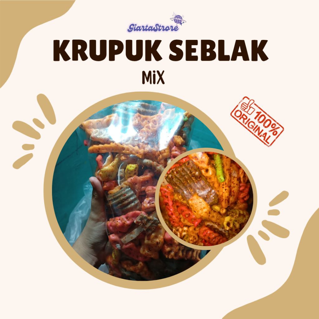 

Krupuk Seblak Mix 500gr/Kerupuk Seblak Mix Daun Jeruk