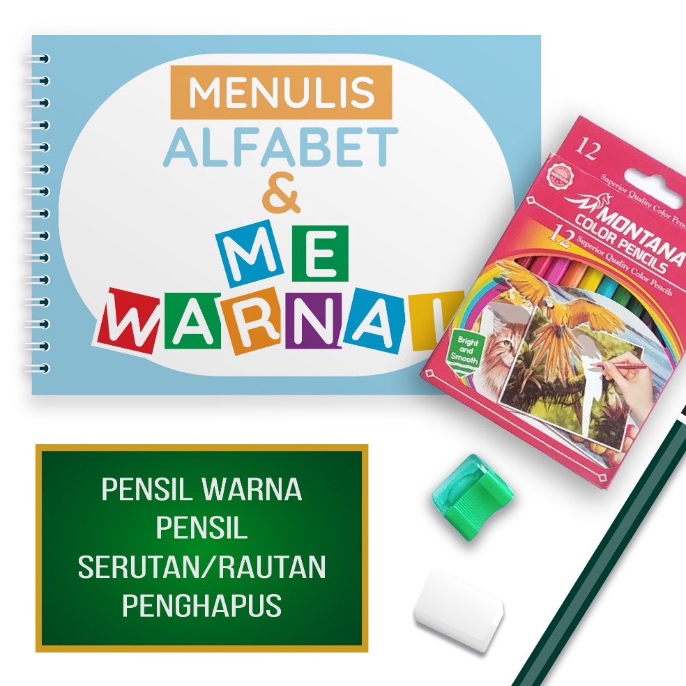 

KODE R8S Buku Aktivitas Menulis Dan Mewarnai Buku Latihan Menulis Huruf Buku mewarnai Anak