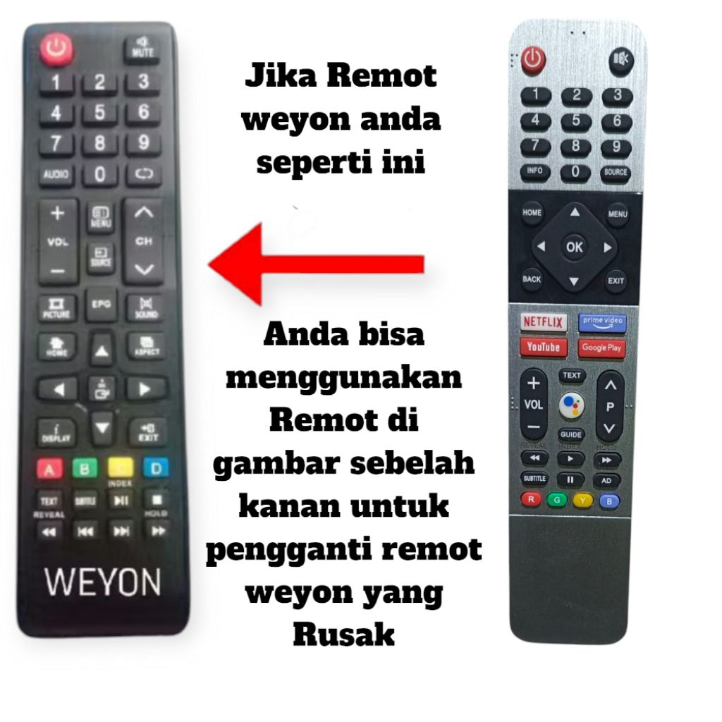 Remote tv weyon Remot pengganti tv weyon