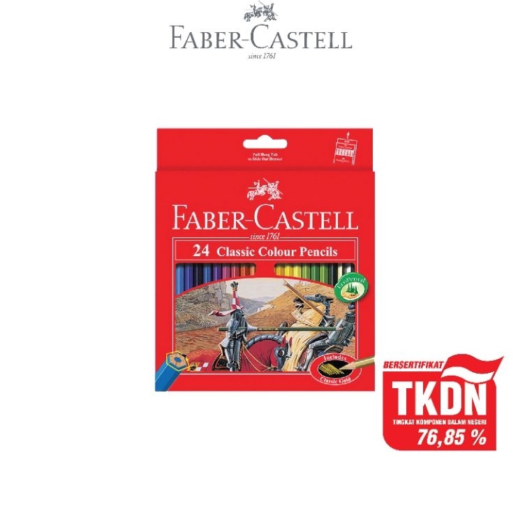 

KODE R93T FaberCastell Pensil Warna Color Pencils Classic Colour Pencils set 24 Panjang