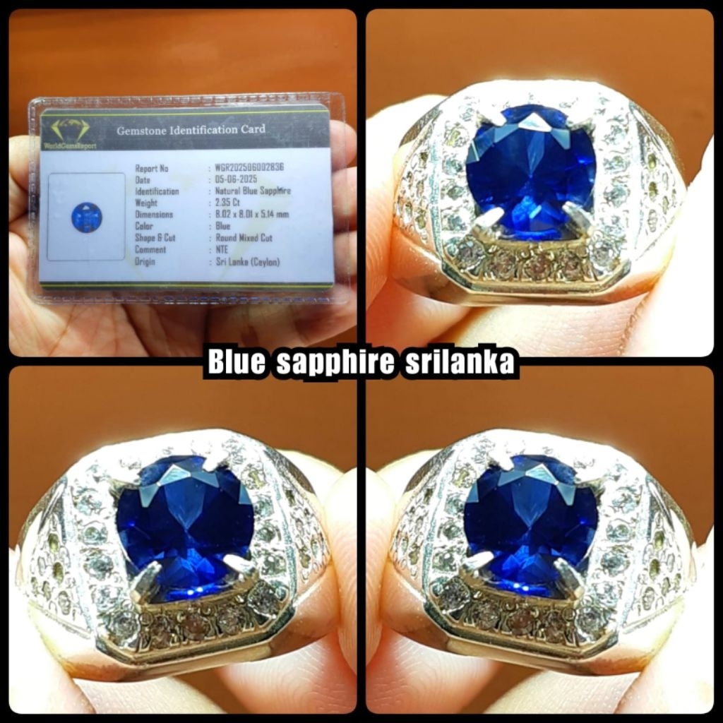 SAPPHIRE ROYAL BLUE SRILANKA + SERTIFIKAT LAB