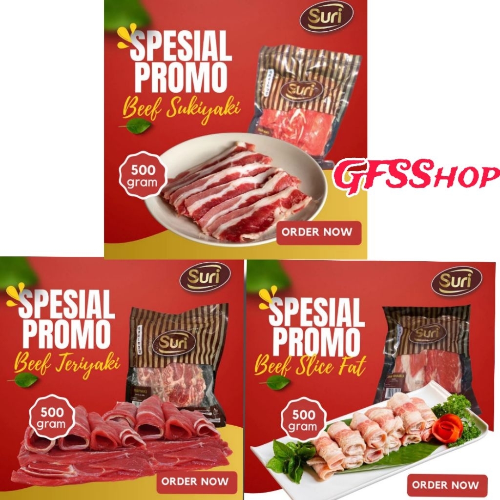 

Kode G. Suri beef slice 500gr