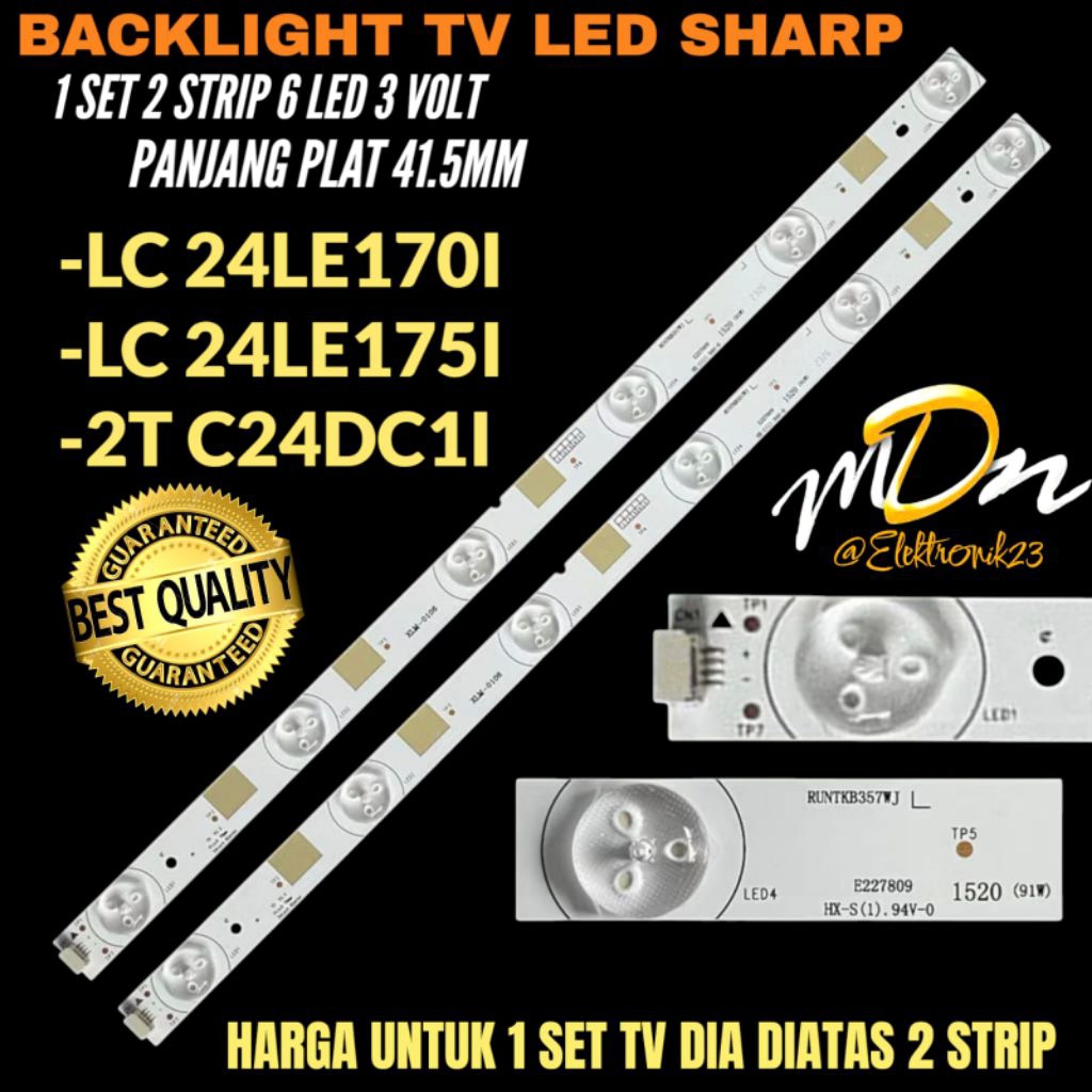 BACKLIGHT TV LED SHARP 24 INCH LC-24LE170I- LC-24LE175I 2T-C24DC1I BACKLIGHT TV 24 INCH