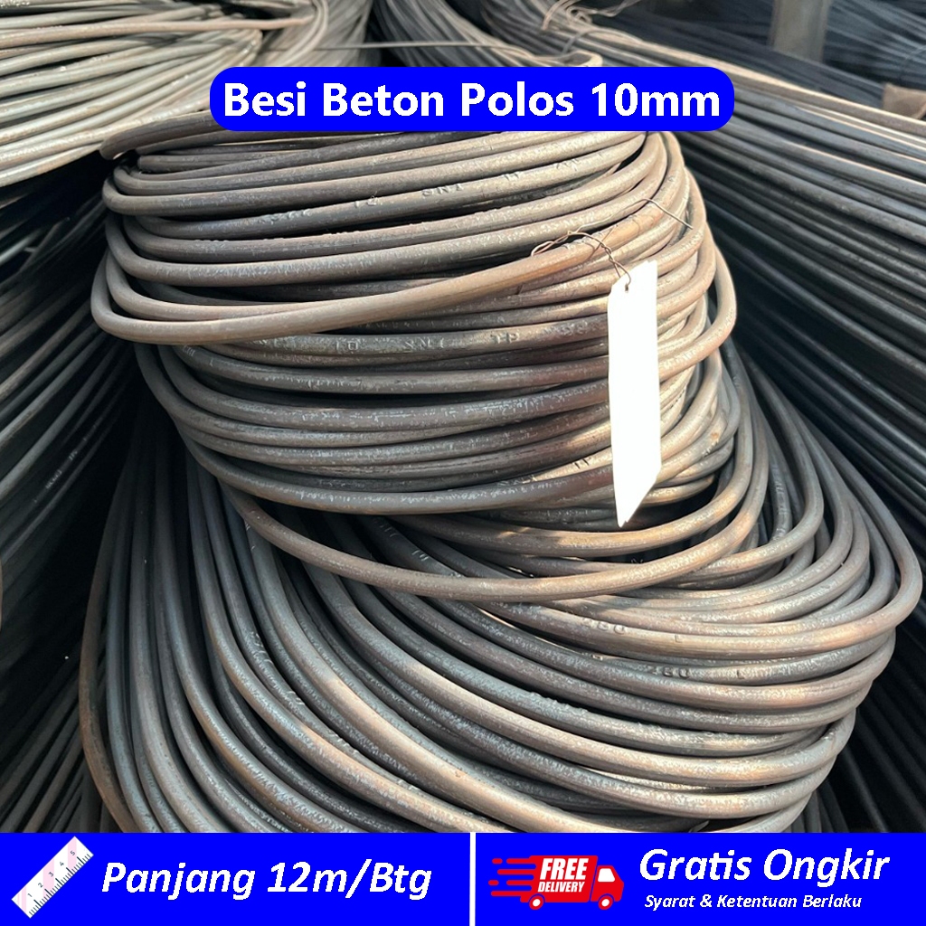 Besi Beton Polos 10mm / Besi Polos 10 / Besi Polos SNI / Besi Beton Murah