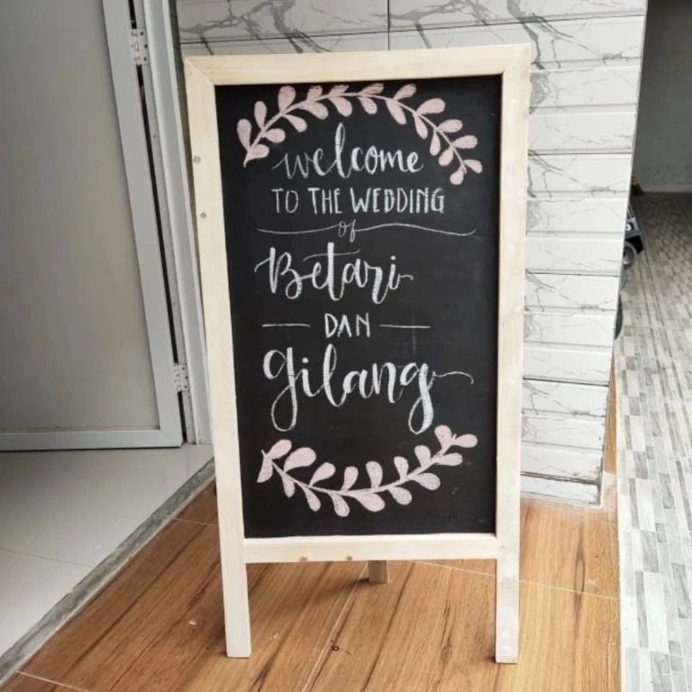 

Papan tulis Blackboard with single stand 80X50cm Papan Menu Cafe