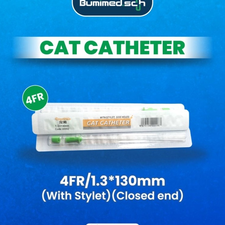 Kekinian Kateter Urine Kucing Cat Catheter 4Fr With StyletClose end