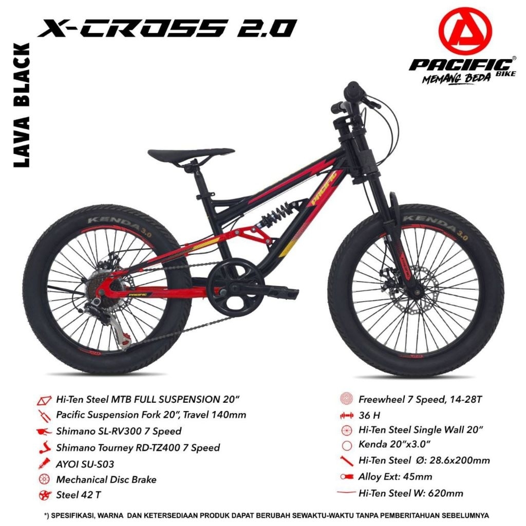 SEPEDA MTB 20" INCH PACIFIC X-CROSS 2.0