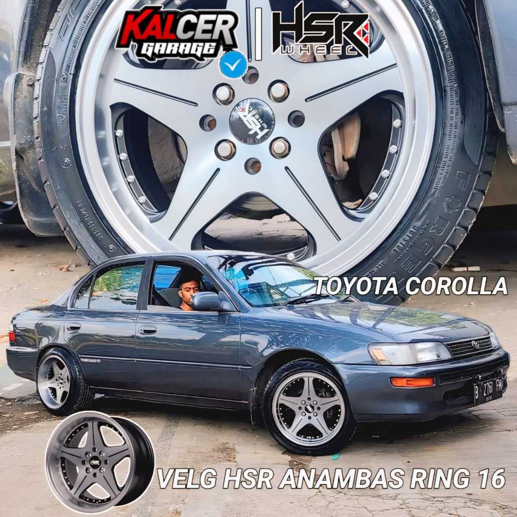 VELG MOBIL COROLLA RING 17 HSR ANAMBAS CELONG LUBANG 4X100-4X114,3 BLACK OIL FACE