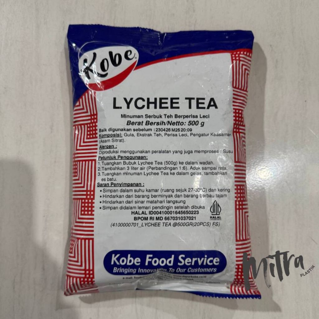

Kobe Lychee Tea 500 gr 1/2 kg | Bubuk Leci Tea Powder 500 g | Minuman Serbuk Teh Leci