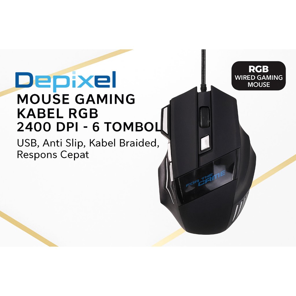 Mouse Gaming Kabel RGB 2400 DPI – 6 Tomb
