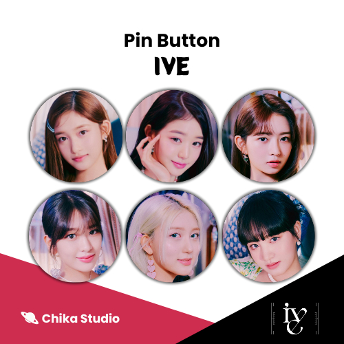 [IVE Fan Merchandise] Pin Button Peniti IVE - Eleven-Japanese Version | 32mm 44mm 58mm