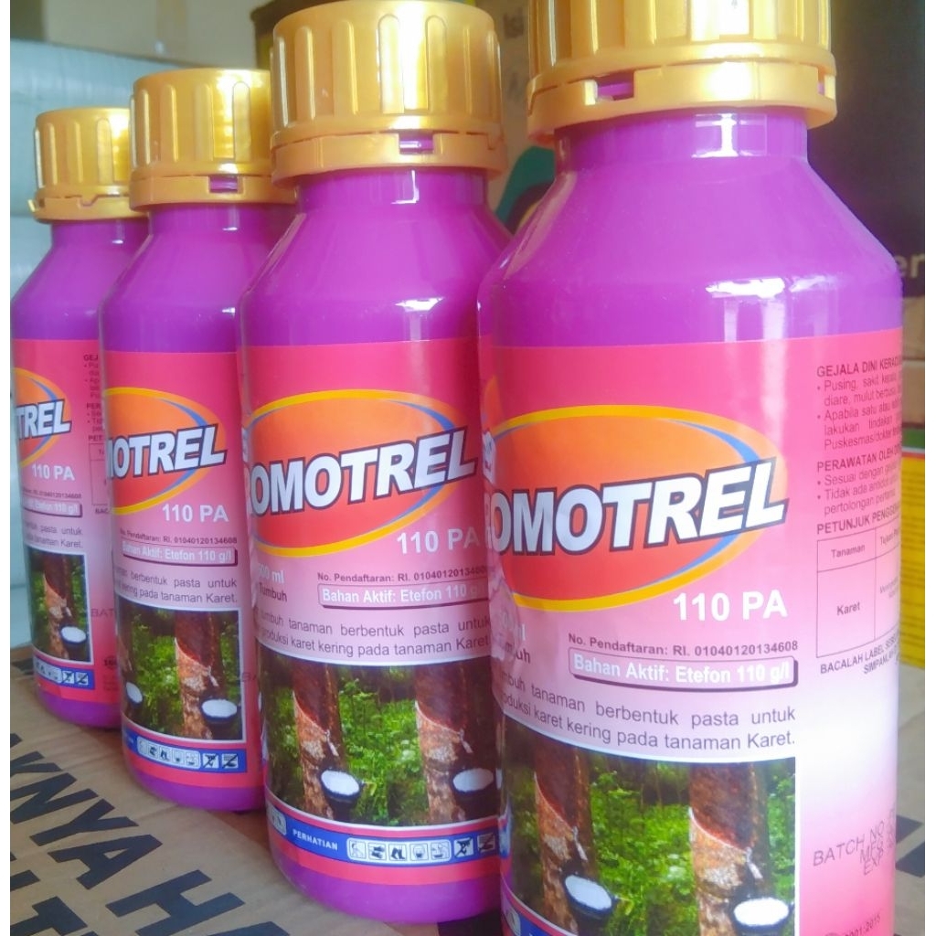 Perangsang Getah Karet 10 Botol PROMOTREL*110PA*500 ml_Warna Merah.