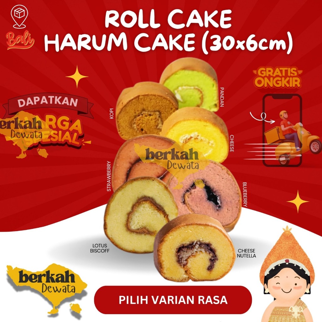 

Roll & Chiffon Harum Cake Oleh Oleh Khas Bali (Pilih Varian Cake)