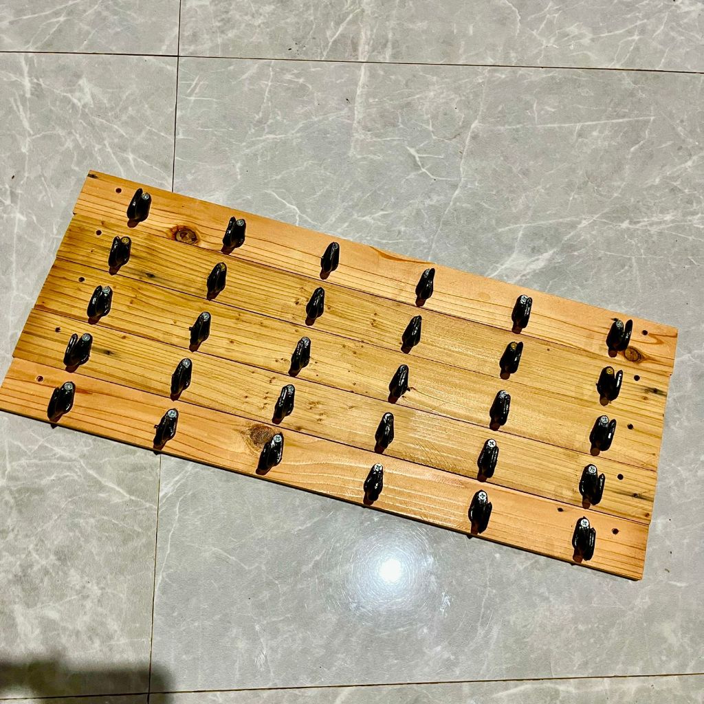 Gantungan Baju Capstok Kayu Klasik Centelan Baju Tas Tempel Dinding 6 Lubang Kayu Jati Belanda Asli