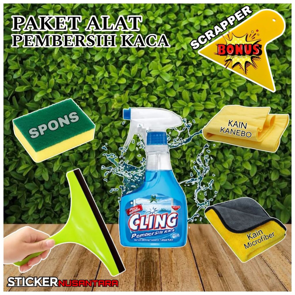 PAKET ALAT WIPPER PEMBERSIH KACA JENDELA SPRAY PEMBERSIH KACA SERBAGUNA CLING PEMBERSIH KACA MULTIFU