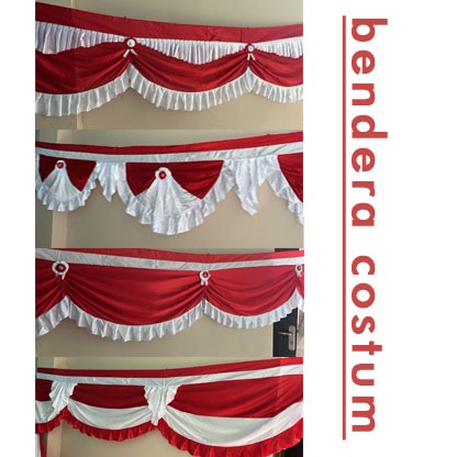 PROMO Bendera merah putih background gelombang bekron Merah Putih 10Gelombang Bahan