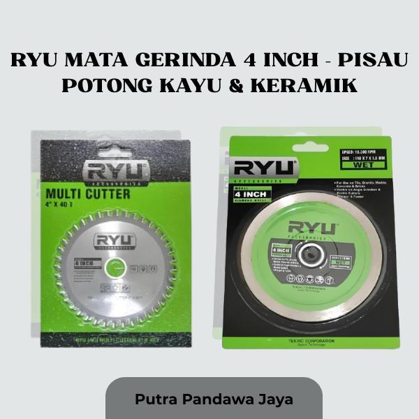 RYU Mata Gerinda 4 Inch – Pisau Potong Kayu & Keramik | Tajam & Tahan Lama