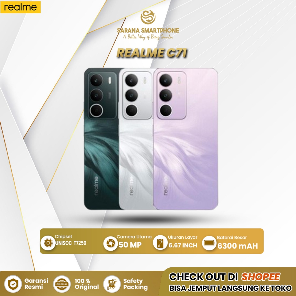 Realme C71 4/128GB| 6/128GB | 8/128GB Hp Android Smartphone Terbaru Original Garansi Resmi