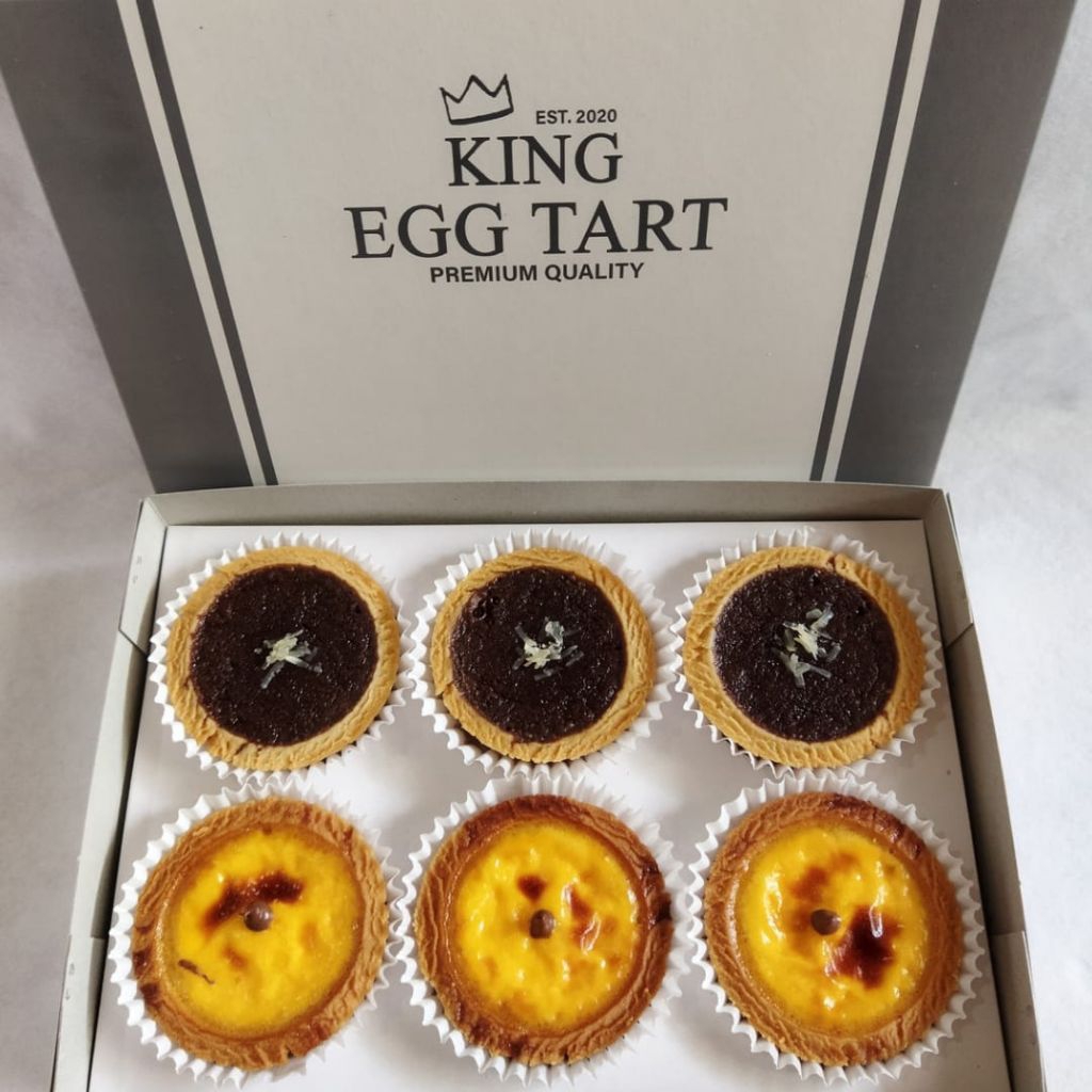 

king egg tart [isi 6= mixed 2 rasa] original chocolate cheese cream cheese chococheese Nutella jajanan viral dessert oleh oleh enak